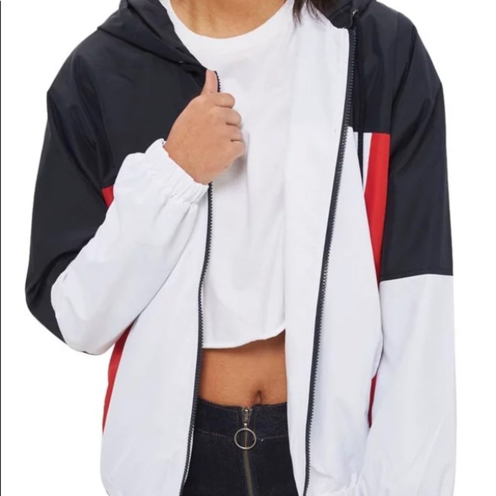 Topshop colour block windbreaker jacket